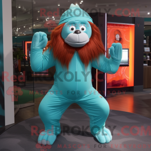 Turquoise Orangutan mascot...