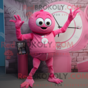 Pink Spider maskot kostume...