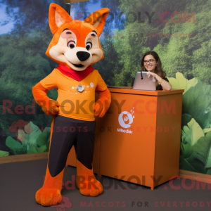 Orange Dingo mascot costume...