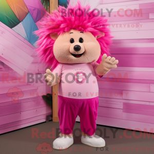 Postava maskota růžového...