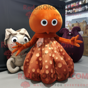 Rust Octopus mascot costume...