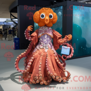 Rust Octopus mascot costume...