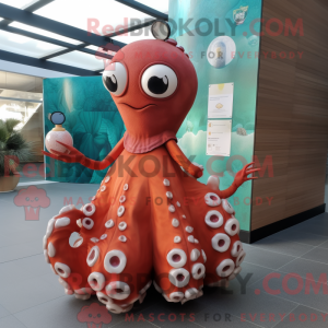 Rust Octopus mascot costume...