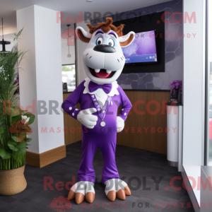 Purple Guernsey Cow mascot...
