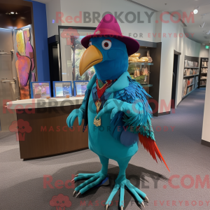 Turkis fasan maskot kostume...
