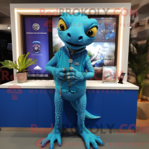 Blue Lizard mascot costume...