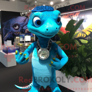 Blue Lizard maskot kostume...