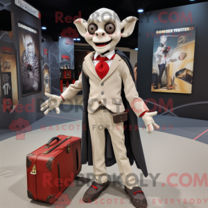 Beige Vampyr maskot kostume...