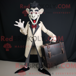 Beige Vampyr maskot kostume...