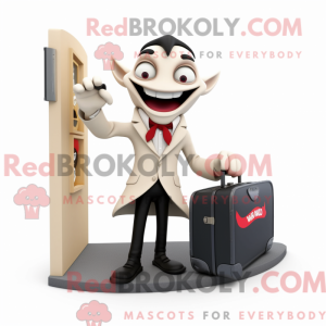 Beige Vampyr maskot kostume...