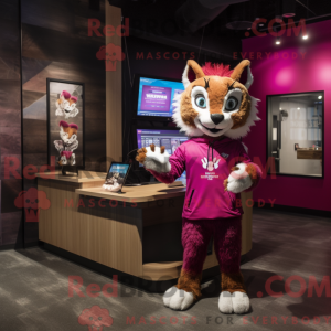 Magenta Bobcat mascot...