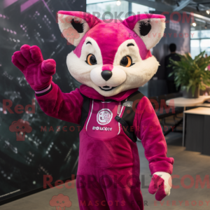 Magenta Bobcat Maskottchen...