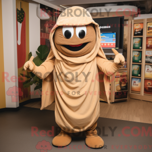 Tan Fajitas mascot costume...