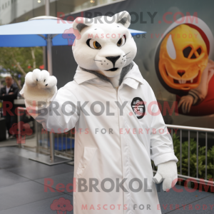 White Puma mascot costume...