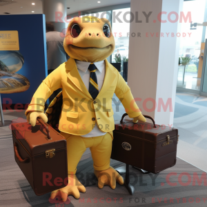 Guld havskildpadde maskot...