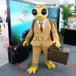 Guld havskildpadde maskot...