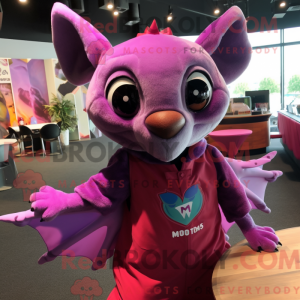 Magenta Bat mascot costume...
