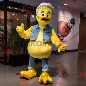 Yellow Geese mascot costume...