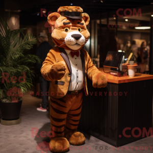 Brun Tiger maskot kostume...
