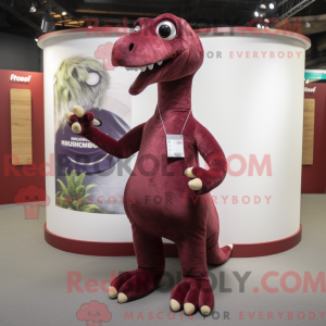 Maroon Diplodocus mascot...