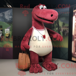 Maroon Diplodocus mascot...