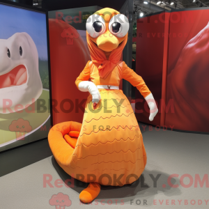 Orange Python maskot...