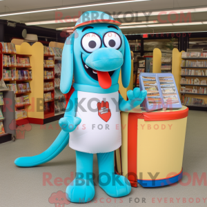 Sky Blue Hot Dogs mascot...