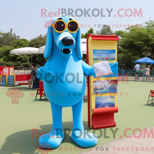 Sky Blue Hot Dogs mascot...