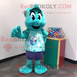 Teal Candy Box mascot...