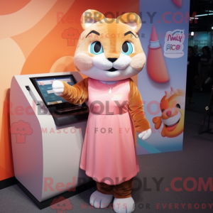 Peach Puma mascot costume...