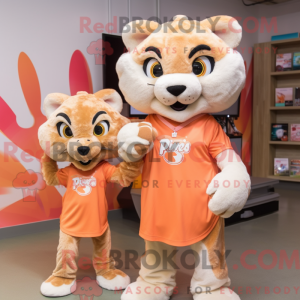 Peach Puma mascot costume...