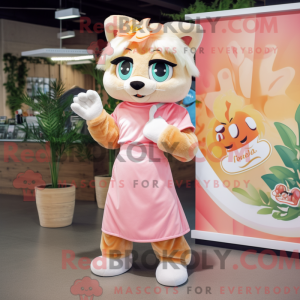 Peach Puma maskot kostume...