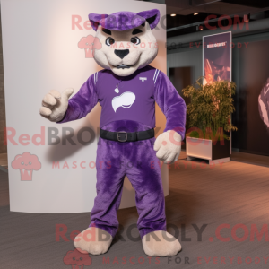 Purple Puma mascot costume...