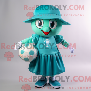 Teal Soccer Ball mascot...