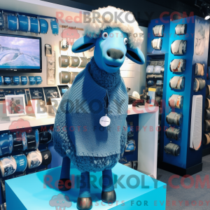 Blue Merino Sheep mascot...