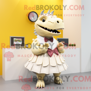 Cream Ankylosaurus mascot...