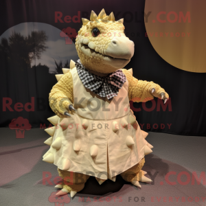 Cream Ankylosaurus mascot...