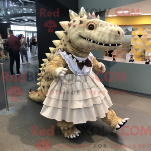 Creme Ankylosaurus maskot...