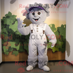 Silver Grape mascot costume...