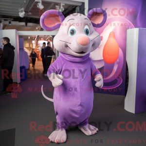Paarse Rat mascotte kostuum...