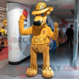 Gul Camel maskot kostume...