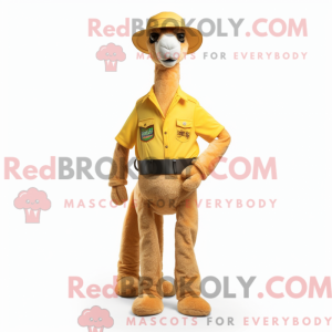 Yellow Camel mascot costume...