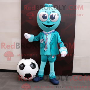 Teal Soccer Goal mascot...