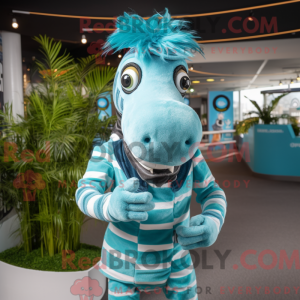 Cyan Quagga maskot kostume...