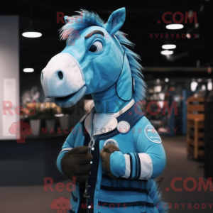 Cyan Quagga mascot costume...