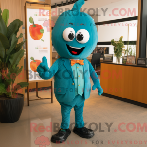 Teal Pepper maskot kostume...