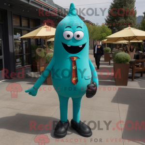 Teal Pepper maskot kostume...