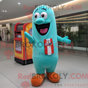 Cyan Hot Dogs maskot...