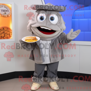 Gray Fish And Chips mascot...