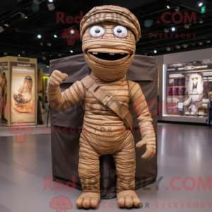 Brown Mummy mascot costume...